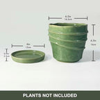 6in Plant Pot, Ceramic Planter, Plant Pots Indoor, Plant Pots with Drainage Holes and Saucers, Flower Pots for Indoor Plants, Bright Green - Image 4