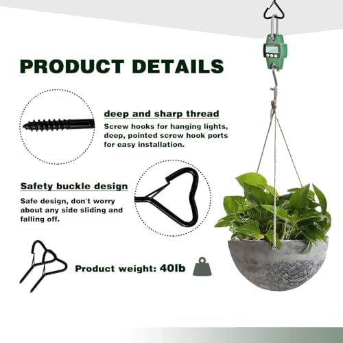 80 Pack Heart Shaped Ceiling Hooks with Safety Buckle Black - Image 3