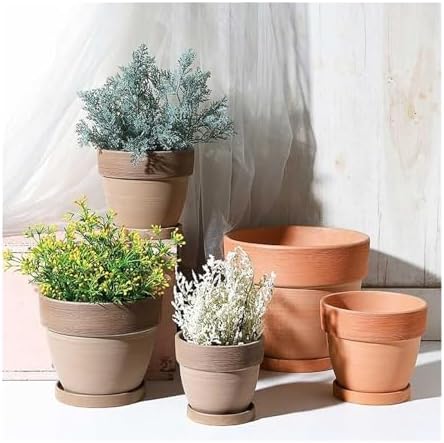 Flower pots Indoor Bowl-Shaped Red Clay Flowerpots Outdoor Indoor - Image 3