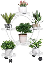 unho Metal Plant Stand 6-Potted: Flower Pot Holder with Wheels by unho