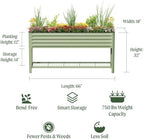 Vego garden Elevated Raised Garden Bed, 1.5' x 5.5' Outdoor Planters Boxes with Legs & Storage Rack for Patio, 750 Lbs Weight Capacity, Raised Beds for Gardening Herbs Vegetables, Pearl White - Image 2