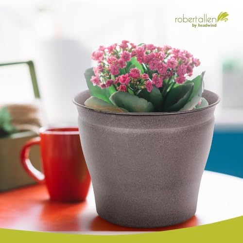 Headwind Natural Ironstone Timberline - 12" Cappuccino Decorative Planter for Outdoor Pots for Plants – Modern Indoor Plant Pots, Large & Small Planters for Indoor Plants by Robert Allen 2-Pack - Image 5