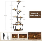 ikkle 8-Tier 62" Metal Plant Stand Indoor with Full-Spectrum Grow Lights. - Image 6