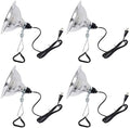 Simple Deluxe Clamp Lamp Light Socket with 8.5 Inch Aluminum Reflector, Suit for Max 150 Watt Lamp (No Bulb Included) with 18/2-Gauge 6 Feet Cord, 4-Pack by SimpleDeluxe
