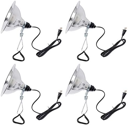 Simple Deluxe Clamp Lamp Light Socket with 8.5 Inch Aluminum Reflector, Suit for Max 150 Watt Lamp (No Bulb Included) with 18/2-Gauge 6 Feet Cord, 4-Pack by SimpleDeluxe