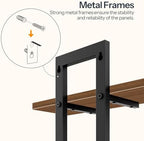 HOOBRO Floating Shelves, 15 Inch Wall Shelf Set of 2, Wall Mounted Storage Shelves 2-Tier, Hanging Bathroom Shelves, for Living Room, Bedroom, Bathroom, Kitchen, Walnut and Black BH32BJ01 - Image 7