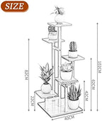 Flower Holder Racks 6-Tier Metal Plant Stand Multi-Layer Flower Pot Holder Home Decoration Ladder Flower Stand Planter Display Storage Shelf,Bamboo - Image 2