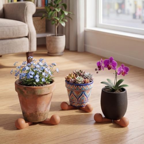 LemonRoad 12 Set Terra Cotta Cement Pot Feet for Outdoor Planters, Round - Image 6
