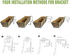 6 Pack 24 Inch Window Boxes Planters Railing Planter Box with Adjustable Brackets for Porch Fence Patio Balcony Hanging Flower Baskets with Coco Liners for Outdoor Garden Decor - Dark Grey - Image 5