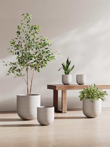 LE TAUCI 6 Inch Ceramic Plant Pot, Small Indoor Planter, Neutral Gray - Image 5