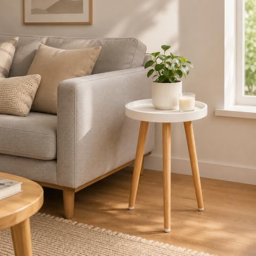 KGPLOME White Plant Stands Indoor with Raised Design and Heavy Wood Leg - Image 4