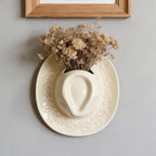 Ceramic Cowboy Hat Wall Vase - Handmade Hanging Flower Planter, Western Boho Room Decor & Coastal Cowgirl Aesthetic Wall Art for Home Decorations (Beige) by ASTARIKO