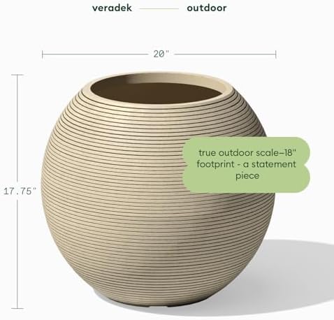 Veradek Strata Series Sphere Planter - Round Outdoor Planter - Image 2