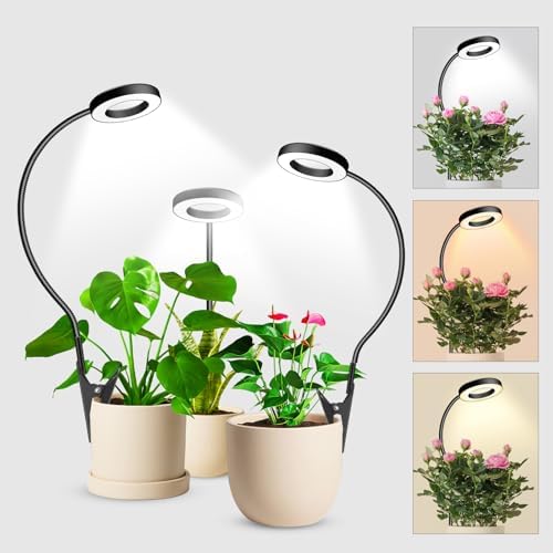wolezek 2 in 1 Grow Lights for Indoor Plants, 3 Colors 48 LEDs Plant Lights by WOLEZEKLED