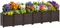 Extra Large Rattan Planter Outdoor 17.7" Deep -Elevated Planter Box with Drain Outlet 95"L x 16"W x 21"H, Self Watering Raised Garden Beds for Vegetables, Flowers, Herbs Standing Gardening Kit by TooCust