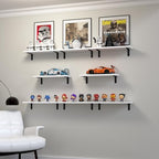 DOLLFIO Floating Wall Shelves, Decor & Storage, White, 16.5'', 8Pcs - Image 5
