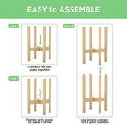 MUDEELA 2 Pack Indoor Plant Stands, 2 Tier Tall Plant Stand 30 inches, Mid Century Bamboo Plant Stand, Adjustable Width 8 - 12 inches, Fits Pot Size of 8 9 10 11 12 inches Pot & Plant Not Included, Natural - Image 6