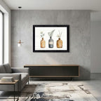 Framed Canvas Wall Art Vintage Apothecary Bottles Wildflowers Amber Sage and Charcoal Canvas Print Poster Black Frame Wall Decor for Kitchen Bathroom Minimalist Art, Nature Print - Inch 24x36 - Image 4
