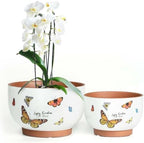 Terracotta Pots, 8+6 Inch Plant Pots, 2 Pcs with Drainage Holes by YBXYIBOXUAN