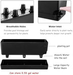 Self Watering Pots for Indoor Plants 17 Inches Window Boxes Planters Rectangular Flower Pots Rectangle Herb Pots Large Plant Pots with Drainage Holes and Saucers Windowsill Planter (4, Black) - Image 4