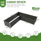 Anleolife 4-Bed 74x74x18in L-Shaped Raised Garden Beds, Quartz Grey - Image 2