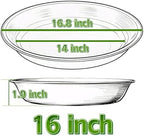 4 Pack Plant Saucer 16 inch, 17 inch (16.8") Plastic Large Flower Planter Plant Pot Saucers and Drip Tray for Indoors Outdoors, Thick Heavy Sturdy Durable Plant Plate Water Catcher (Black) - Image 2