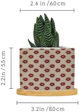 Timur in Blue Background Ceramic Planters Geometric Modern Planters for Indoor Plants with Drainage Holes and Saucers Pot for Succulents Cactus Garden Windowsill - Image 2