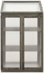 Garden Greenhouse, Firwood Plant Shelter, 2-Shelf Herb Grower - Image 3