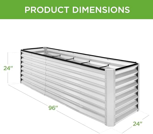 Best Choice Products 8x2x2ft Raised Outdoor Metal Garden Bed, Deep Root Box Planter for Vegetables, Flowers, Herbs, 240 Gallon Capacity, 100% Non Toxic Materials - Galvanized - Image 3