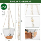 GARDIFE 10 Inch Hanging Planters with Macrame Plant Hanger for Indoor and Outdoor Plants, 2 Pack Large Self Watering Hanging Plant Pot with Basket Flower Pot with Drainage Hole, White - Image 2