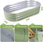 Galvanized Raised Garden Bed, Outdoor Metal Oval Planter Box for Vegetables Flowers Herb & Fruit Easy Assembly Patio Kit for Gardening Plants Green 4x2x1ft 2pcs - Image 2