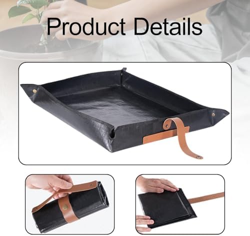 Plant Repotting Mat Transplanting Potting Mat Folded Farmhouse Outdoor Lawn Yard Mess Control Thickened Planting Potting Tray- Snap Edged - Image 5