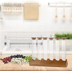Cereals Canister Test Tubes with Sealed Wooden Caps Plant Propagation Glass Containers for Coffee and Tea Display and Scientific Experiments (6 Tubes) - Image 7