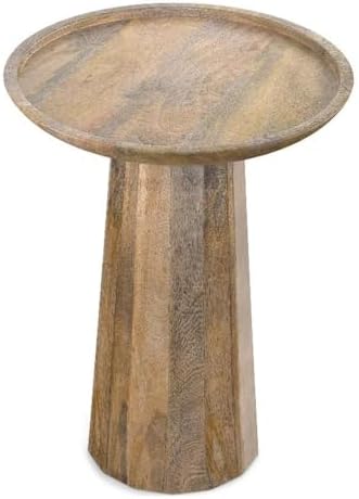 SIMPLIHOME Dayton 13" Wide Solid Wood Round End Table in Natural by SimpliHome