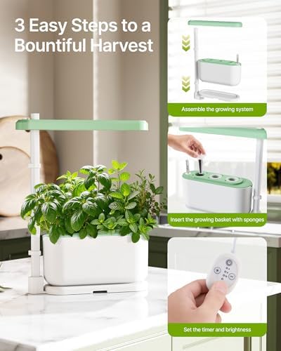 SUNCOZE Hydroponics Growing System Kit with 3 Pods for Beginners - Image 3