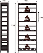 Bamjoy Bamboo Shelf, 6 Tier Bookcase Storage Shelves, Tall Book Rack Shelving Unit, Multipurpose Storage Display Shelf Adjustable Storage Rack for Bathroom Home Office Living Room Kitchen, Dark Brown - Image 3