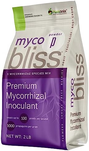 Myco Bliss Powder (2lbs) - Mycorrhizal Fungi for Soil - 5 Strain Mycorrhizal Inoculant with 1000 Propagules Per Gram - Highly Concentrated Mycorrhizae for Plants, Potting Soil, & Garden Soil by Plantonix