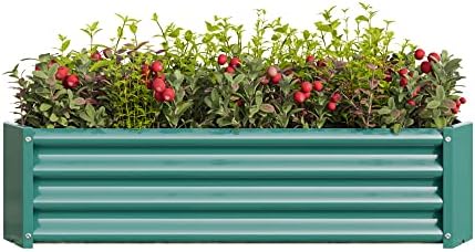 Metal Raised Garden Bed Outdoor, Rectangle Galvanized Rustproof Raised Planter Boxes for Flowers, Plants, Vegetables, Herbs (Green, 4x2x1FT) - Image 2