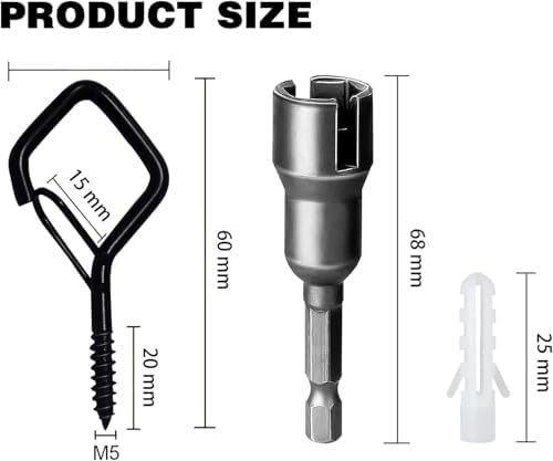 2.36IN Ceiling Screw Hooks for Hanging Plants, Safety Buckle,110 Pcs - Image 2
