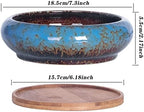 Succulent Pots, 7.3 Inch Succulent Planters with Drainage Pack of 2 - Image 3