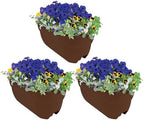 Emsco Group Bloomers Rail Planter, 24" Weatherproof Resin Deck & Balcony Planter with Drainage – Fits 2x4 & 2x6 Rails – Earth Brown, 3 Pack - Image 2