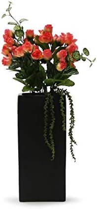 WGV Ceramic Block Vase Bulk, 5" W x 12" H, (Multiple Size/Color Choices) Matte Tall Square Flower Planter Pot, Accents Home Office Tabletop Decor, Ideal Gifts Black 6 Pieces (CSB0512BK) - Image 3