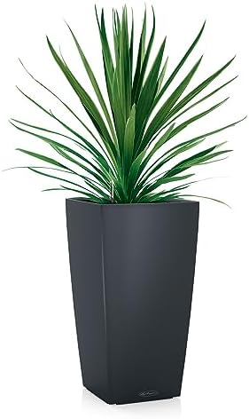 Lechuza CUBICO Color 40 Slate, Self-Watering Tall Planter, H29.5 L15.7 W15.7 in - Image 2