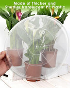PACETAP 20 inch 5 Pack Plant Saucer Pot Tray, Large Thickened PP Plastic Flower Planter Water Drip Trays for Indoor Outdoor Garden, Semi-Transparent Planter Water Catcher for Pot, Plant Dish - Image 3
