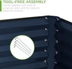 Best Choice Products 6x3x2ft Outdoor Metal Raised Garden Bed, Deep Root Box Planter for Vegetables, Flowers, Herbs, 269 Gallon Capacity, 100% Non Toxic Materials - Navy - Image 5