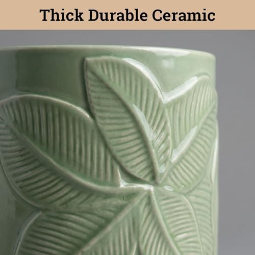 Ceramic Pots for Plants Set of 3, 6, 5, 4 Inch Diameter with Drainage Holes - Image 5