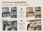 Homsorout Small Closet Storage Bins - Closet Shelf Organizer with Open Window, 4 Pack, Beige - Image 6