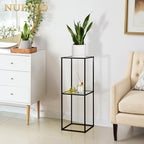 NUPTIO Pedestal Stand Centerpiece, 31.5", Black, 2 Tiers Panel, 2 Pcs - Image 6