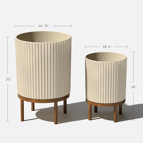 Veradek Demi Series Raised Duo Planters - Set of 2 Planters with Stands - Image 3