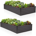 Plant & Plot Galvanized Raised Garden Beds Outdoor // 6×3×1 ft (2-Pack) Planter Raised Beds for Gardening, Vegetables, Flowers // Large Metal Garden Box // Patented Tool-Free Design (Dark Gray) by PlantPlot